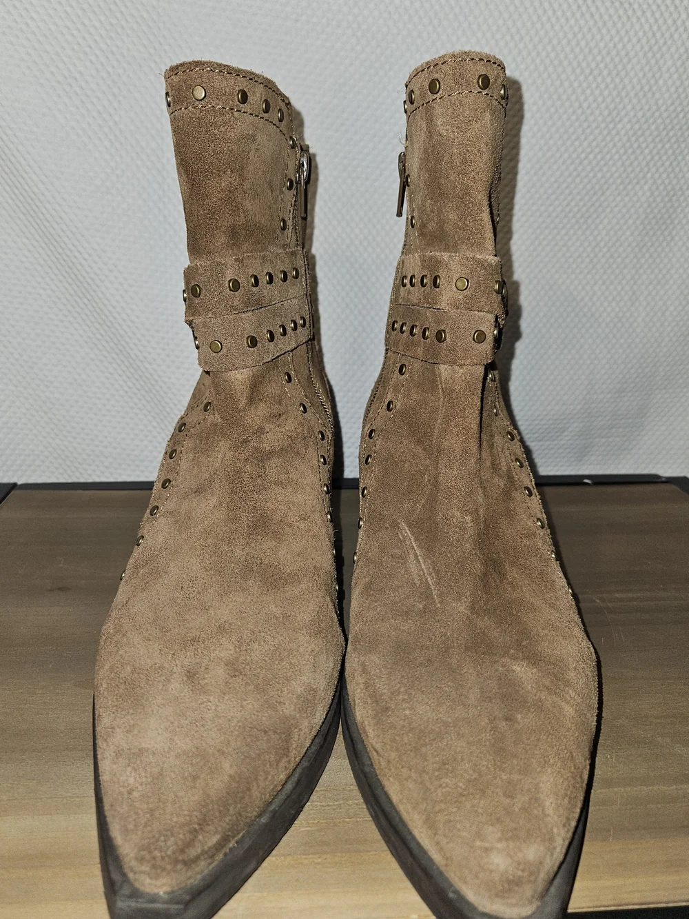 Crown Vintage Brown Suede Studded Ankle Boots Size 10M